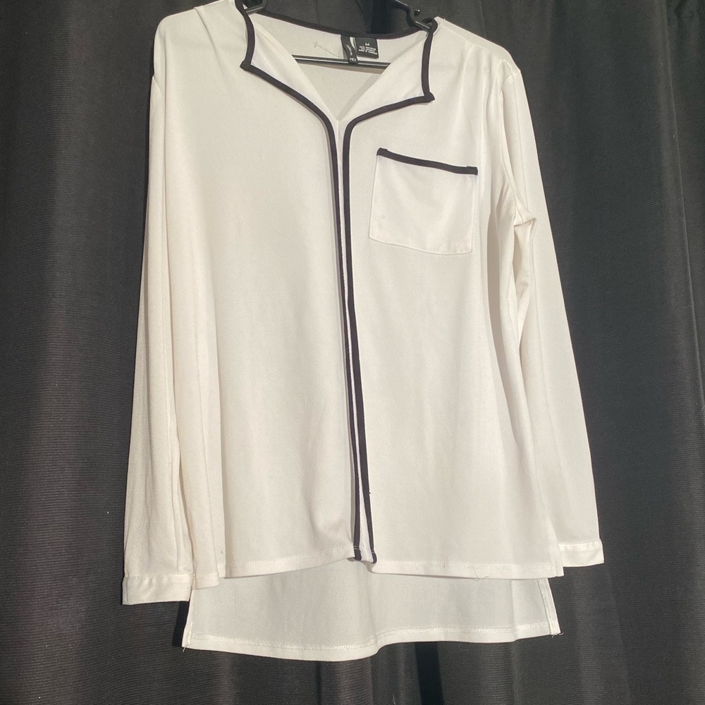 White and black blouse